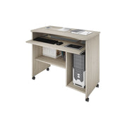 Support ordinateur orme à roulettes H.76 L.93 P.48.5 cm