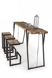 Table de bar style industriel Blocks 200x54 cm