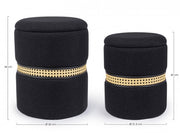 Set2 Pouf Container Karina Noir