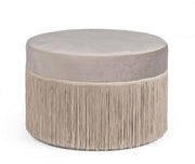 Pouf Leilani effet velours gris clair D45 cm