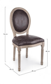 Chaise style classique MATHILDE en bois laqué 96h cm