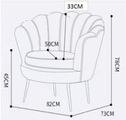 Fauteuil en velours tulipe rose cm73x72h77