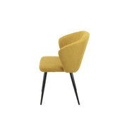 Chaise rembourrée jaune avec pieds en métal noir L 44 x P41 x H 82 cm
