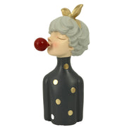 Femme en résine à pois gris cm15x14h32