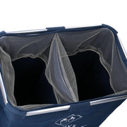 Panier pliable double en tissu bleu cm 54x34,5h50,5