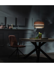 Suspension Idra en métal rose et gris STS