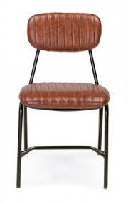 Chaise Debbie vintage orange foncé en éco-cuir