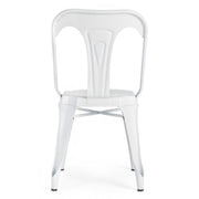 Chaise de style contemporain en acier blanc MINNEAPOLIS 44x53x h83 cm