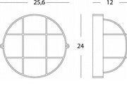 Plafonnier en aluminium moulé avec diffuseur en verre imprimé - Hauteur de la lampe : 155mm - IP54 noir