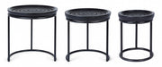 Set de 3 tables basses design Kirtan noires