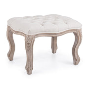 Tabouret de repose-pied naturel en tissu de style classique