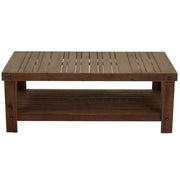 Table basse country en noyer avec 2 plateaux 120x60xh, 45 cm