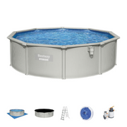 Piscine hors sol ronde Hydrium 460x120 cm grise