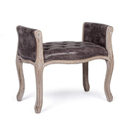 Banc simple foncé en tissu effet cuir de style design