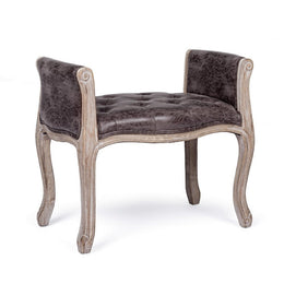 Banc simple foncé en tissu effet cuir de style design