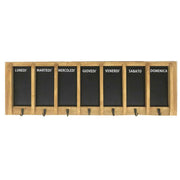Tableau noir semaine avec cintre en bois 7 places et craie cm80x25x4