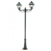 Lampe d'extérieur en aluminium moulé avec diffuseurs en verre transparent graphite