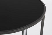 Set 2 tables basses métal style design doré-noir