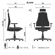 Fauteuil de bureau en cuir Bella
