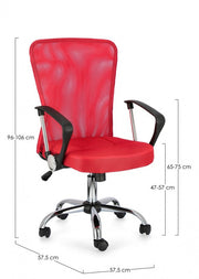 Chaise de bureau BRISBANE rouge réglable en hauteur