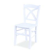 Chaise de bois de hêtre blanc assis dans le 45x45xh.89 cm multicouche.