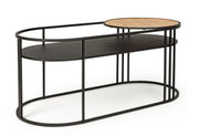 Table basse ovale en acier noir Elyot
