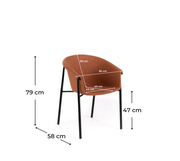 Lot de 2 chaises en tissu 58cm x 56cm H. 79cm