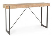 Table de bar en acier avec plateau en sapin iegno GARRETT 200x50x h110 cm