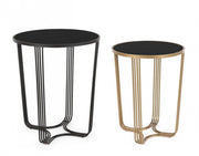 Set 2 tables basses métal style design doré-noir