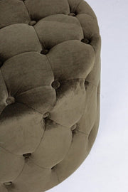 Pouf vintage en velours vert cm 60 x 42 h