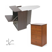 Armoire planche à repasser Noyer Bois mélaminé antique 3 tiroirs cm 44x57xH.89