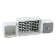 Étagère en bois Artemide 2 compartiments + 1 tiroir rectangulaire cm49,5x7,8h16,5
