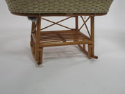 Berceau à bascule naturel avec roues 58x100 cm