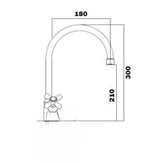 Mitigeur de cuisine bicommande satiné Paini Trixi 75CN572 30x18x5 cm