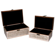 Boîte rectangulaire en bois blanchi 1-2 cm30x20h14