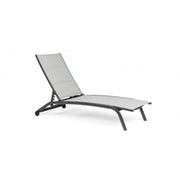 Chaise longue en aluminium anthracite Cleopas avec roues
