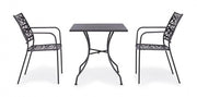 Table en acier anthracite Kelsie 70x70 cm