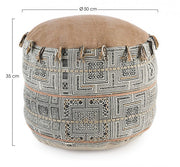 Pouf en coton style ethnique TILAK Desert diamètre 50x h35 cm