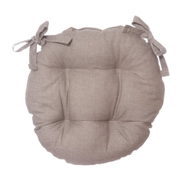 Housse de chaise ronde liseré gris tourterelle