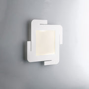 Plafonnier en métal blanc avec LED intégrée 35x35x h5 cm