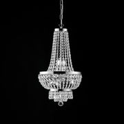 Lustre impérial en fer et laiton chromé à cinq lumières 35x h70 cm