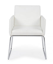 Chaise avec accoudoirs en simili cuir Blanc SIXTY 60x54x h80,5 cm