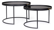 Set de 2 tables basses modernes noires Zeina