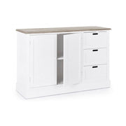 Buffet en MDF deux portes trois tiroirs Bianca DOROTEA 123x40x h82 cm