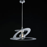 Chandelier de suspension en laser en fer gris argenté Coupe 40x H18 cm