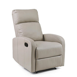 Fauteuil inclinable manuel Iris en similicuir gris tourterelle