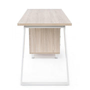 Bureau en bois blanc avec commode Armande cm 140 x60 x 76 h