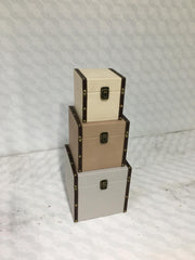 Boîte en cuir écologique 1-3 carré neutre cm22x22h22