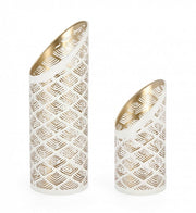 Ensemble de 3 Bougies Hamal Cylindriques Blanches