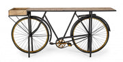 Table console design vélo rétro bois métal